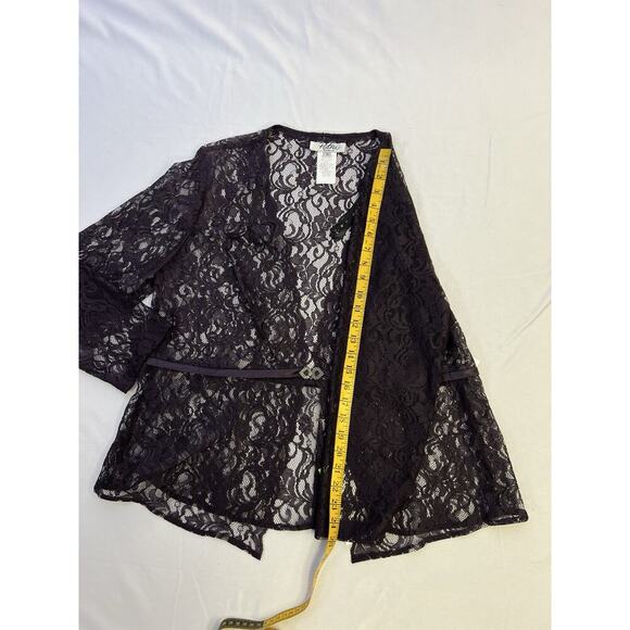 NWT VTG Patra Sheer Lace Long Sleeve Jacket Top Women's 14 Purple - Picture 15 of 15
